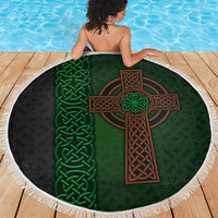 Ireland Celtic Knot and Clover Design Beach Blanket