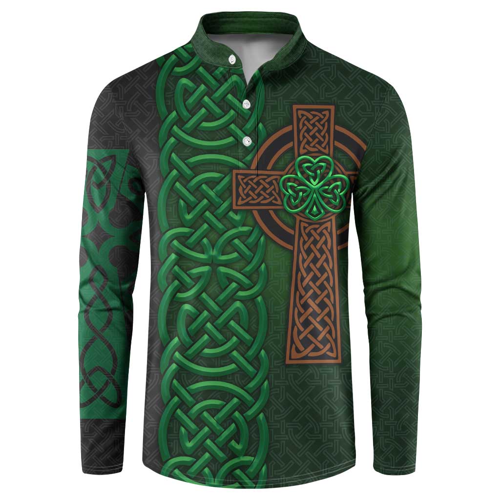 Ireland Celtic Knot and Clover Design Button Sweatshirt