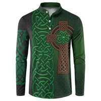 Ireland Celtic Knot and Clover Design Button Sweatshirt