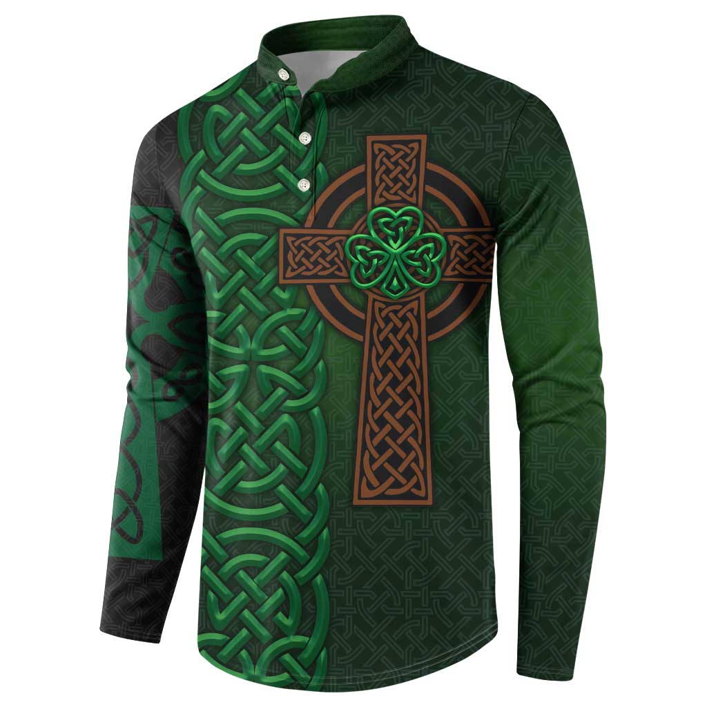 Ireland Celtic Knot and Clover Design Button Sweatshirt