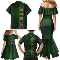 Ireland Celtic Knot and Clover Design Family Matching Mermaid Dress and Hawaiian Shirt