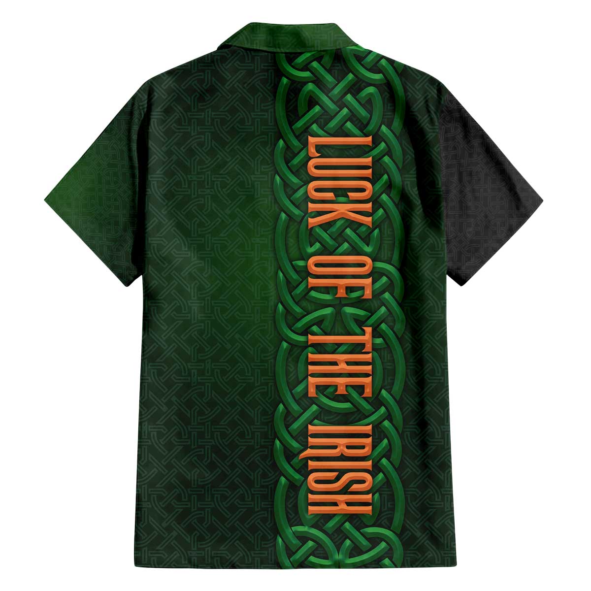 Ireland Celtic Knot and Clover Design Family Matching Off The Shoulder Long Sleeve Dress and Hawaiian Shirt