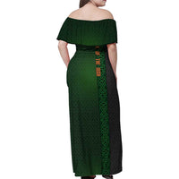 Ireland Celtic Knot and Clover Design Family Matching Off Shoulder Maxi Dress and Hawaiian Shirt