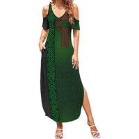 Ireland Celtic Knot and Clover Design Family Matching Summer Maxi Dress and Hawaiian Shirt