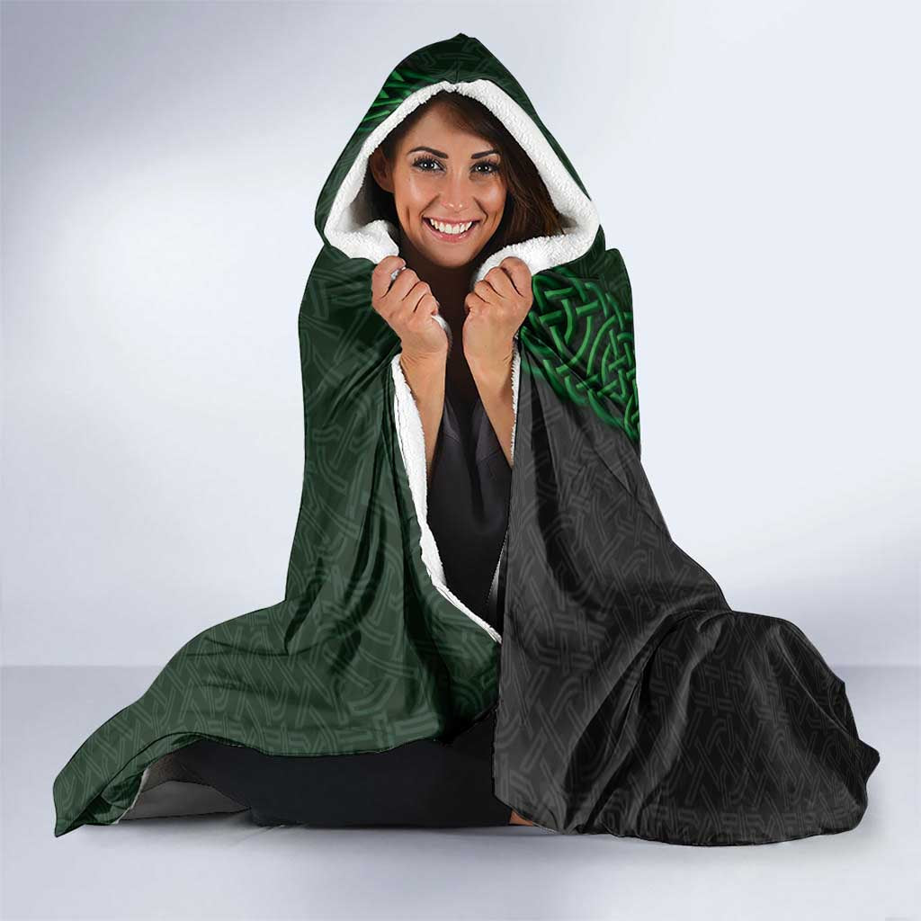 Ireland Celtic Knot and Clover Design Hooded Blanket