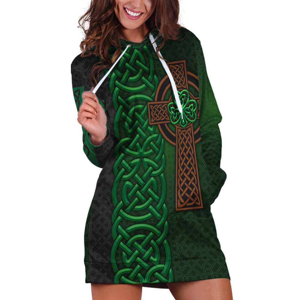 Ireland Celtic Knot and Clover Design Hoodie Dress
