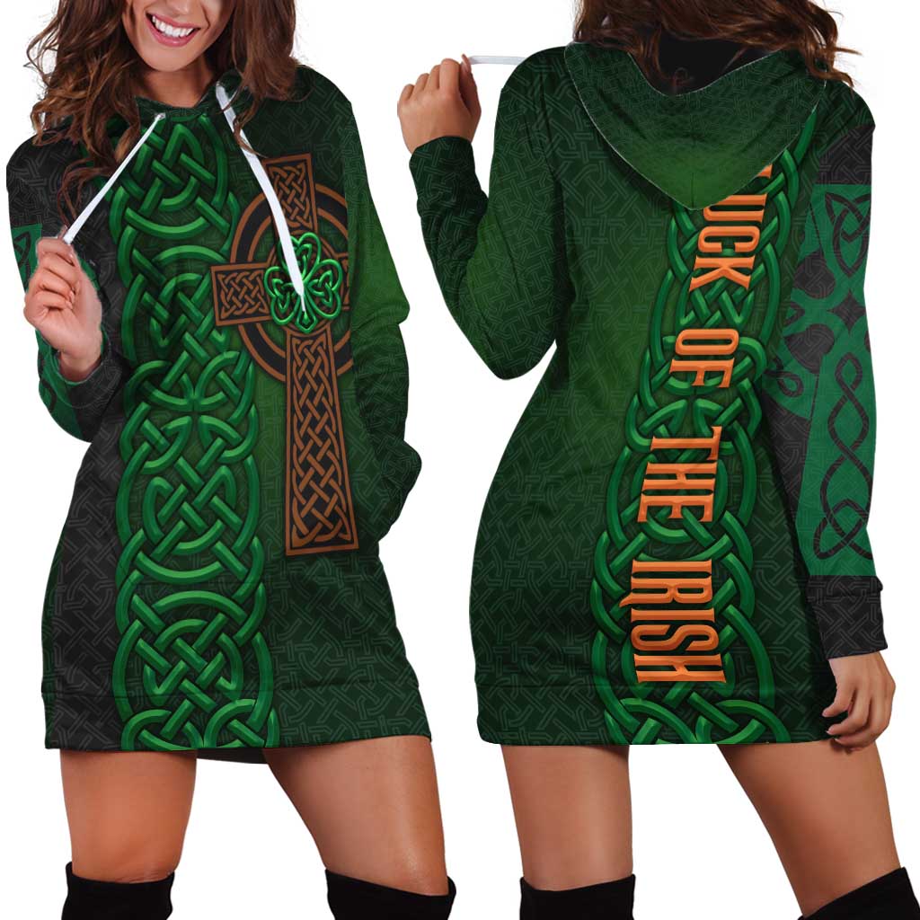 Ireland Celtic Knot and Clover Design Hoodie Dress