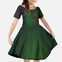 Ireland Celtic Knot and Clover Design Kid Short Sleeve Dress