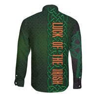 Ireland Celtic Knot and Clover Design Long Sleeve Button Shirt