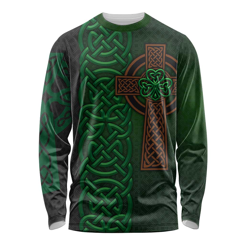 Ireland Celtic Knot and Clover Design Long Sleeve Shirt