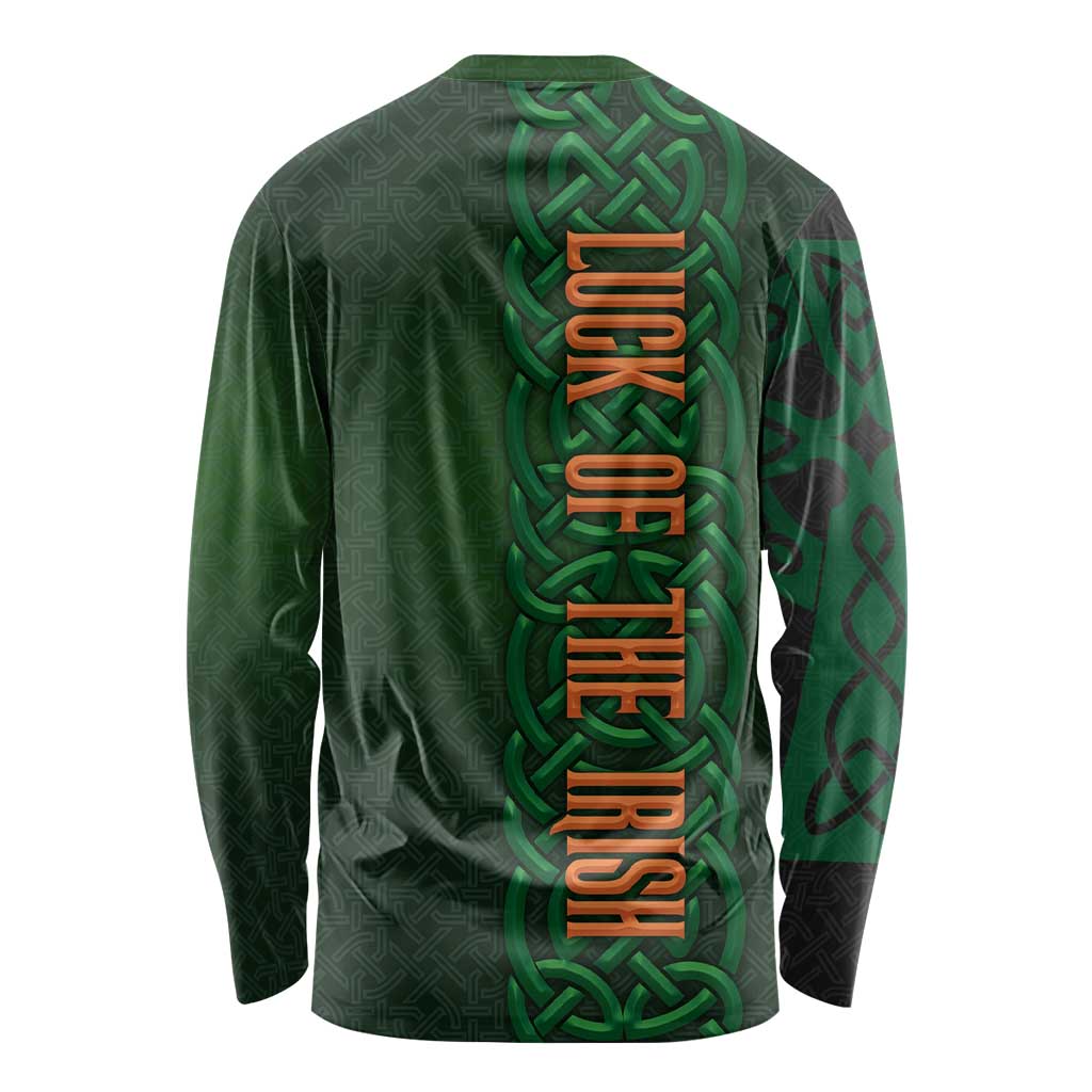 Ireland Celtic Knot and Clover Design Long Sleeve Shirt