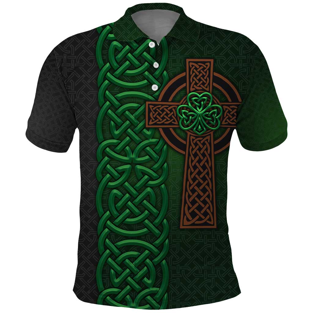 Ireland Celtic Knot and Clover Design Polo Shirt