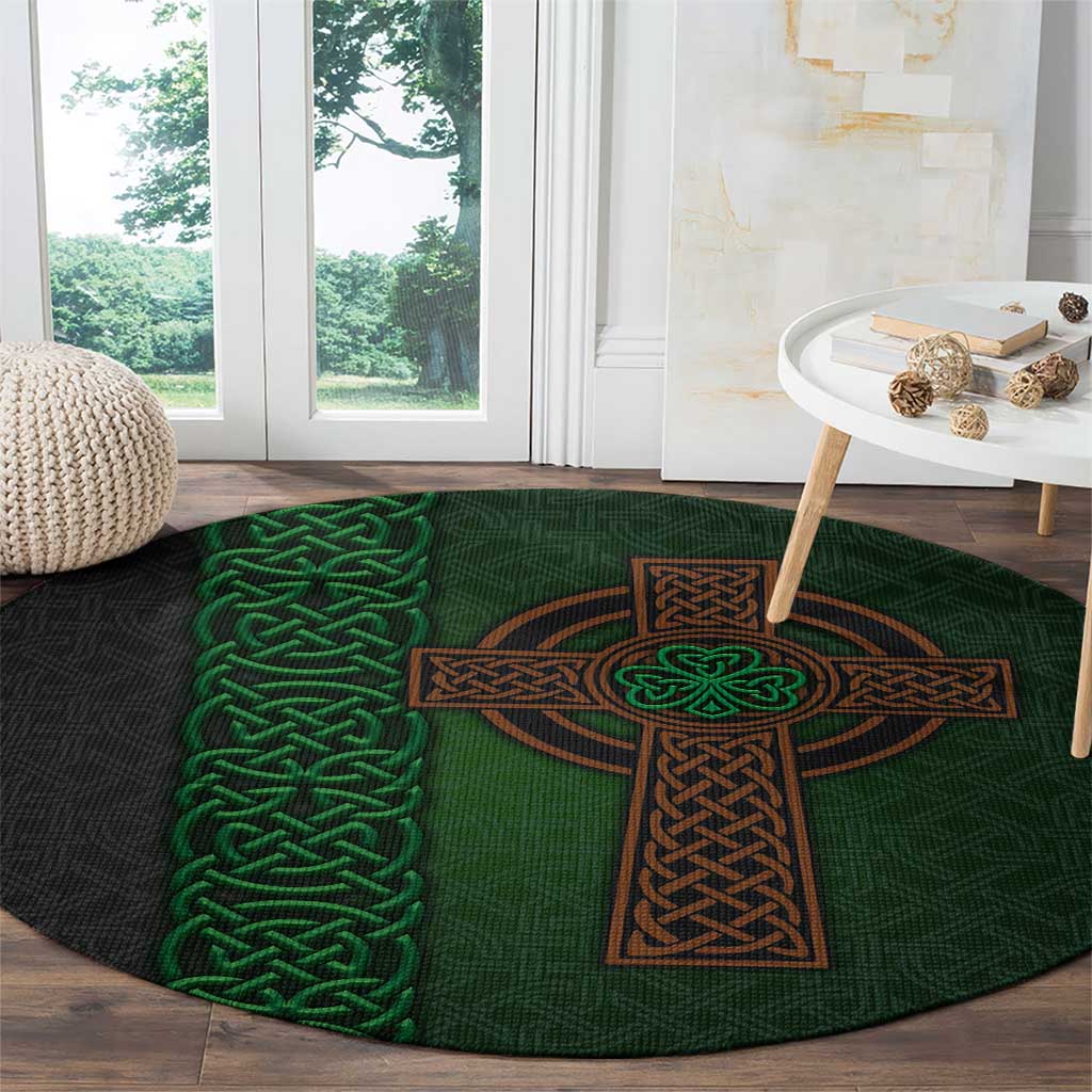Ireland Celtic Knot and Clover Design Round Carpet