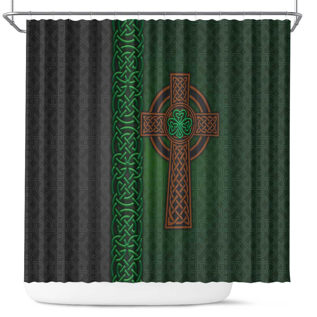Ireland Celtic Knot and Clover Design Shower Curtain