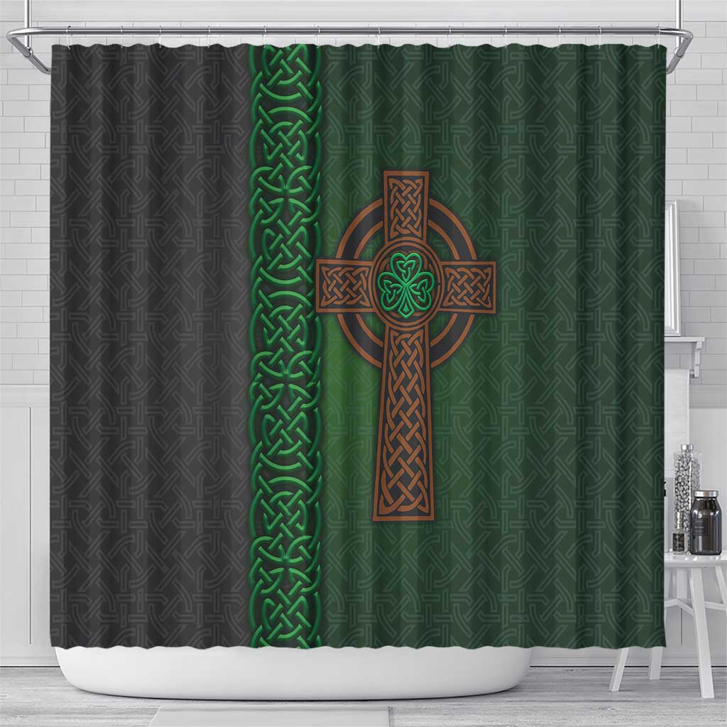 Ireland Celtic Knot and Clover Design Shower Curtain