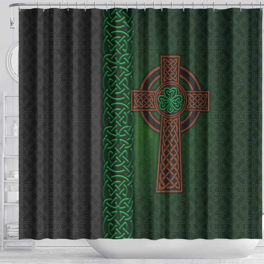 Ireland Celtic Knot and Clover Design Shower Curtain