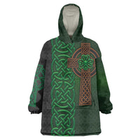 Ireland Celtic Knot and Clover Design Wearable Blanket Hoodie