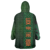 Ireland Celtic Knot and Clover Design Wearable Blanket Hoodie