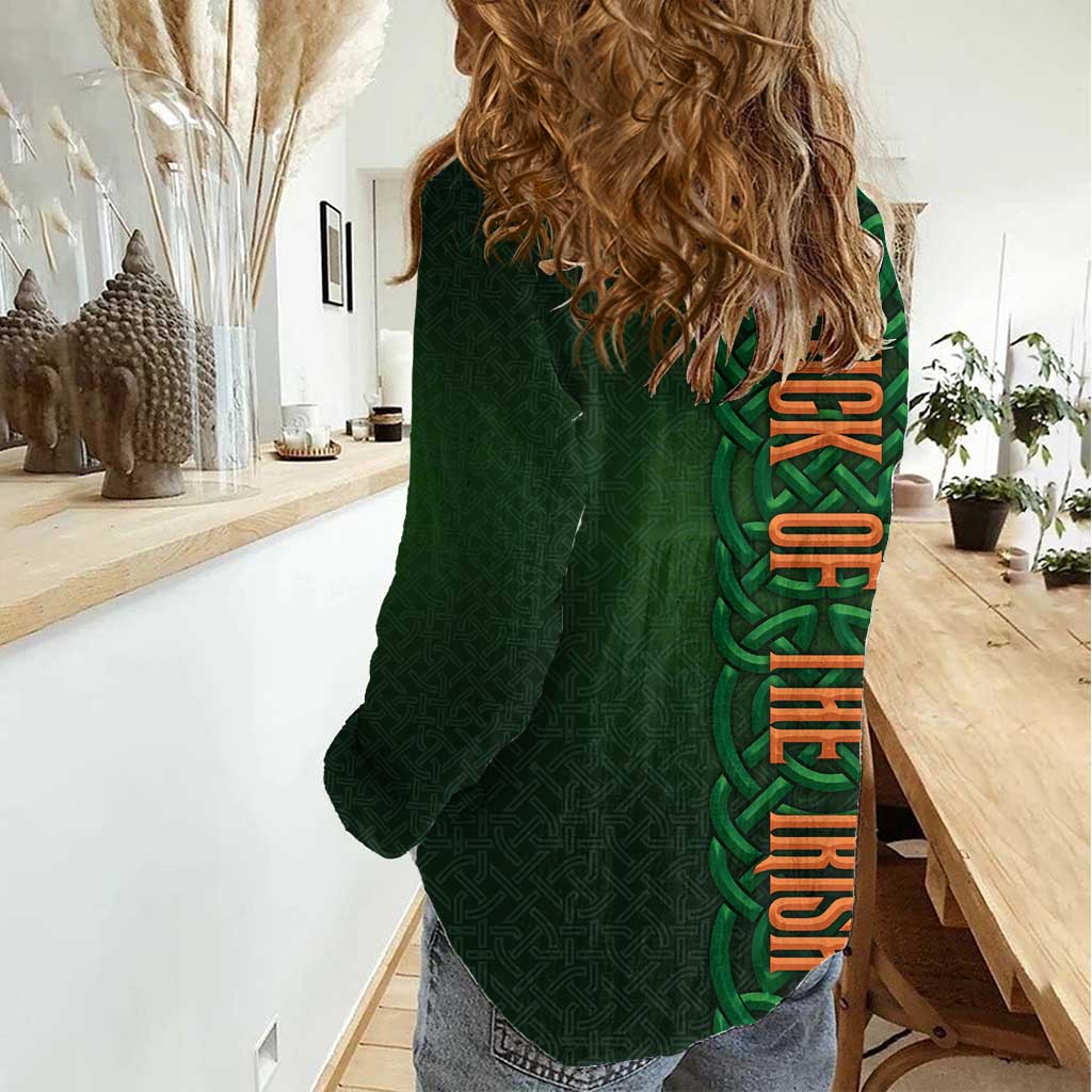 Ireland Celtic Knot and Clover Design Women Casual Shirt