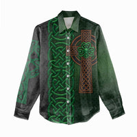 Ireland Celtic Knot and Clover Design Women Casual Shirt