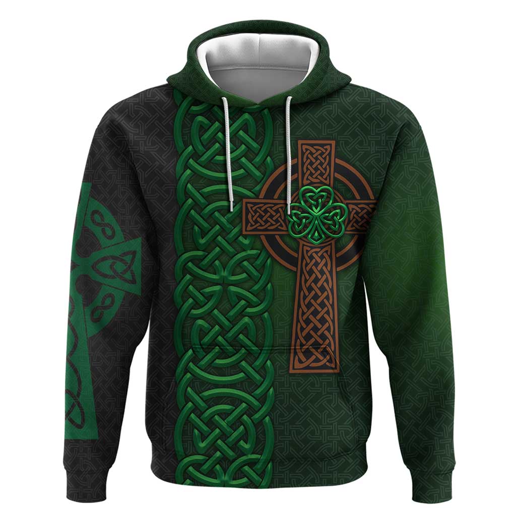 Ireland Celtic Knot and Clover Design Zip Hoodie