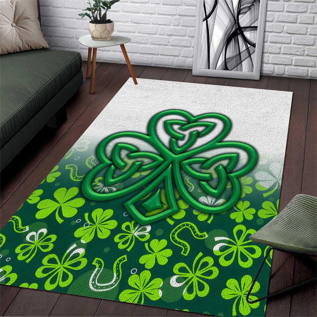 Celtic Knot and Clover Ireland - Inspired Design Area Rug