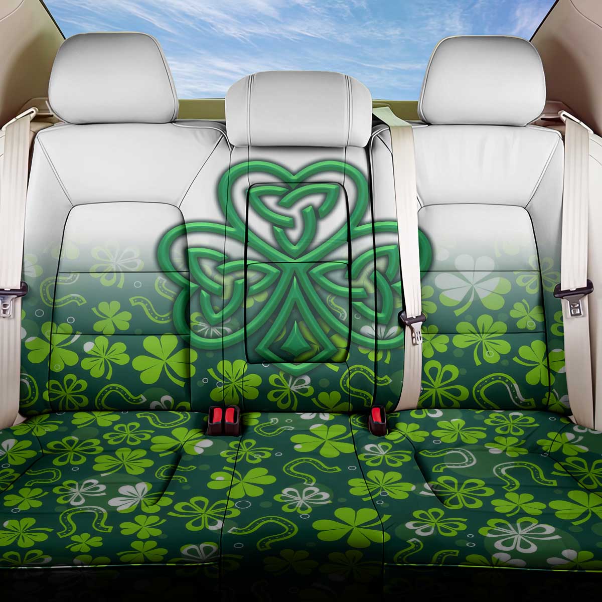 Celtic Knot and Clover Ireland - Inspired Design Back Car Seat Cover
