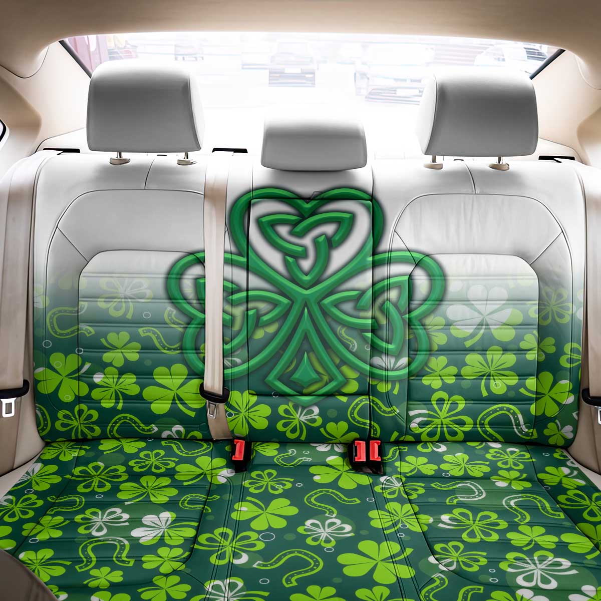 Celtic Knot and Clover Ireland - Inspired Design Back Car Seat Cover