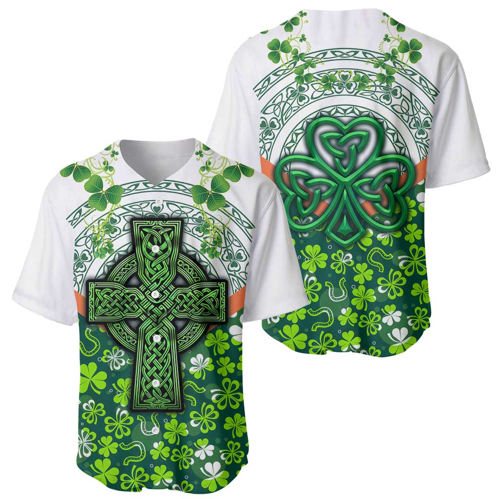Celtic Knot and Clover Ireland - Inspired Design Baseball Jersey