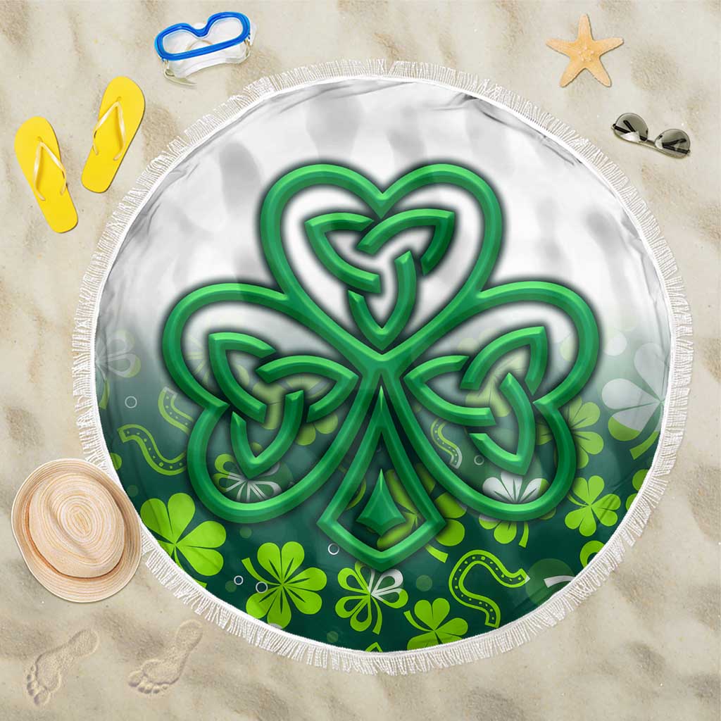 Celtic Knot and Clover Ireland - Inspired Design Beach Blanket