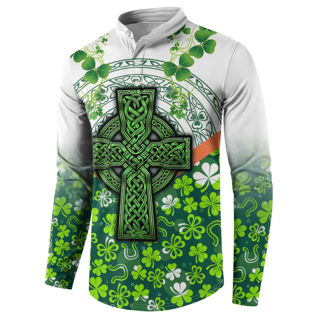 Celtic Knot and Clover Ireland - Inspired Design Button Sweatshirt