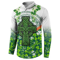 Celtic Knot and Clover Ireland - Inspired Design Button Sweatshirt