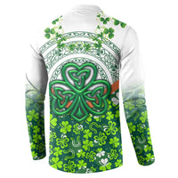 Celtic Knot and Clover Ireland - Inspired Design Button Sweatshirt