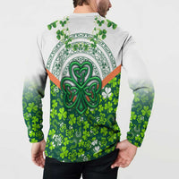 Celtic Knot and Clover Ireland - Inspired Design Button Sweatshirt