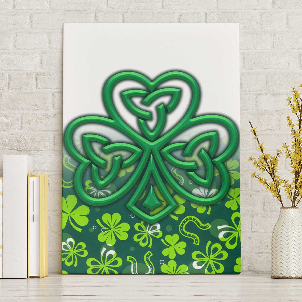Celtic Knot and Clover Ireland - Inspired Design Canvas Wall Art