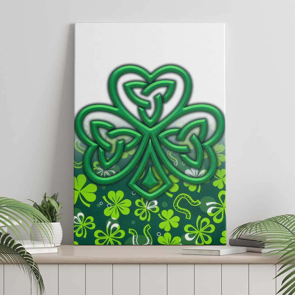 Celtic Knot and Clover Ireland - Inspired Design Canvas Wall Art