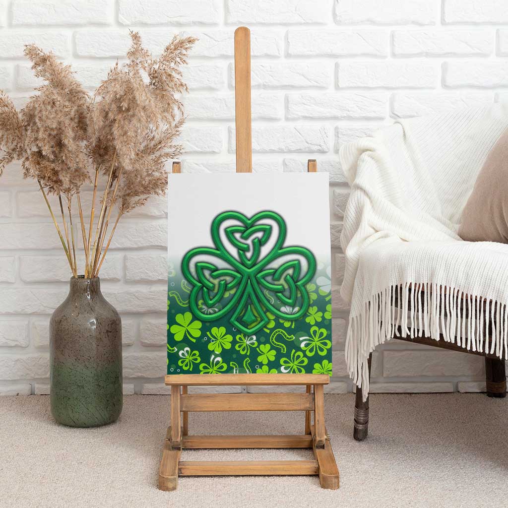 Celtic Knot and Clover Ireland - Inspired Design Canvas Wall Art