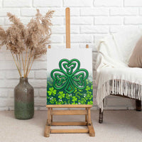 Celtic Knot and Clover Ireland - Inspired Design Canvas Wall Art