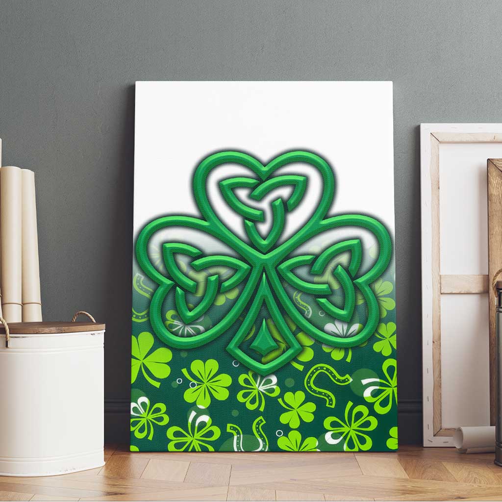 Celtic Knot and Clover Ireland - Inspired Design Canvas Wall Art