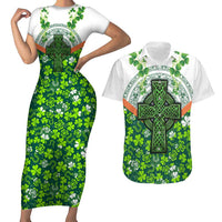 Celtic Knot and Clover Ireland - Inspired Design Couples Matching Short Sleeve Bodycon Dress and Hawaiian Shirt