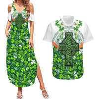 Celtic Knot and Clover Ireland - Inspired Design Couples Matching Summer Maxi Dress and Hawaiian Shirt