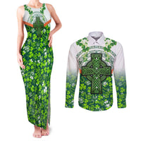 Celtic Knot and Clover Ireland - Inspired Design Couples Matching Tank Maxi Dress and Long Sleeve Button Shirt