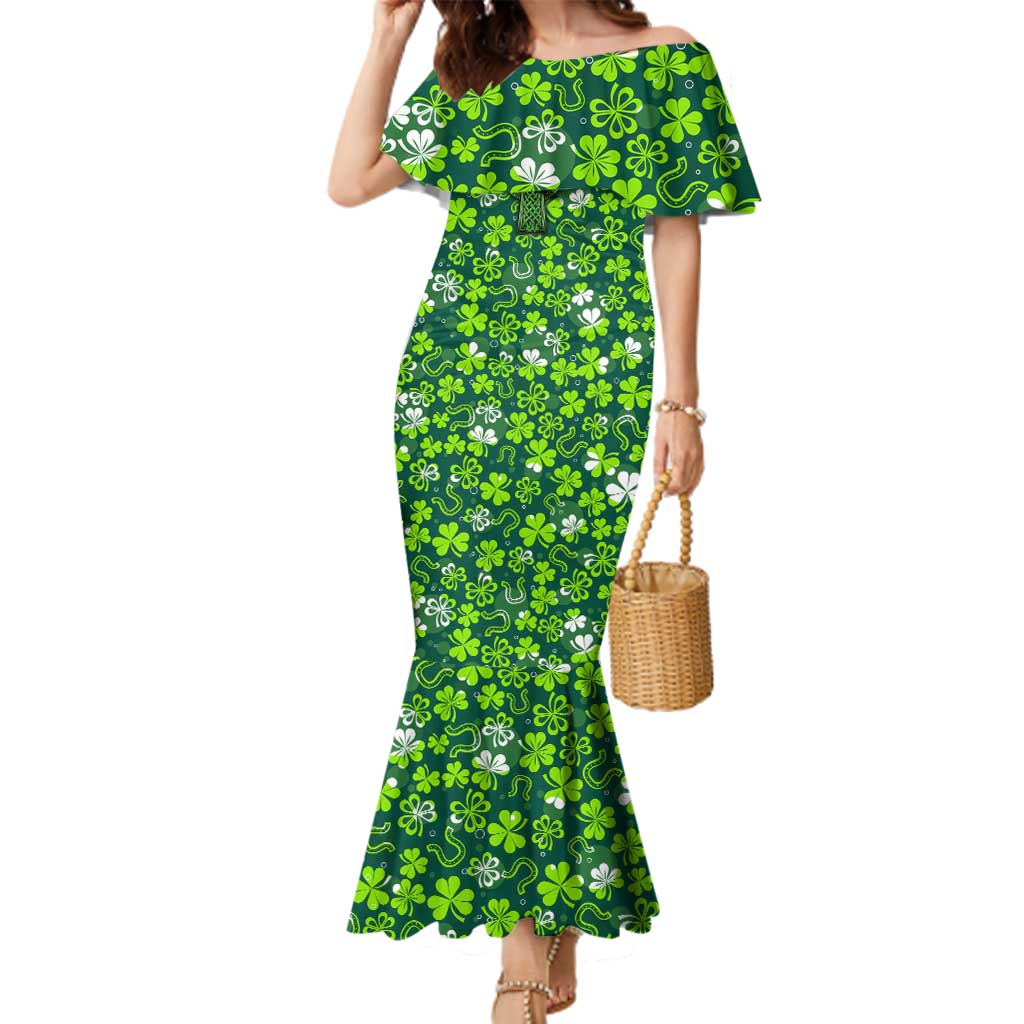 Celtic Knot and Clover Ireland - Inspired Design Family Matching Mermaid Dress and Hawaiian Shirt