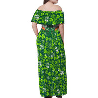 Celtic Knot and Clover Ireland - Inspired Design Family Matching Off Shoulder Maxi Dress and Hawaiian Shirt
