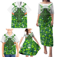Celtic Knot and Clover Ireland - Inspired Design Family Matching Puletasi and Hawaiian Shirt