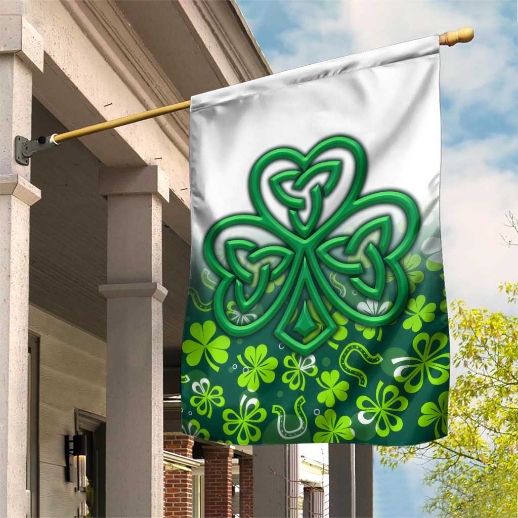 Celtic Knot and Clover Ireland - Inspired Design Garden Flag