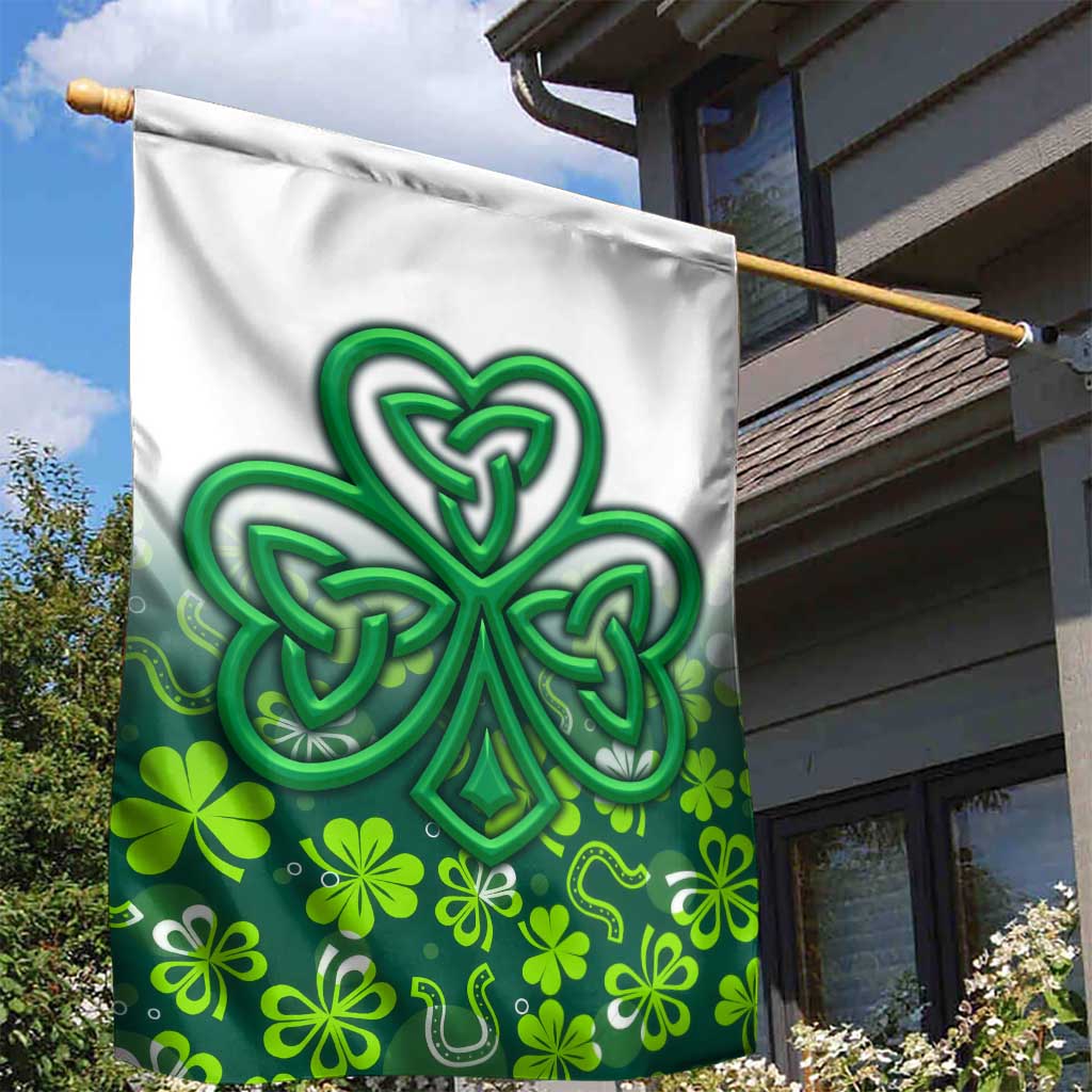 Celtic Knot and Clover Ireland - Inspired Design Garden Flag