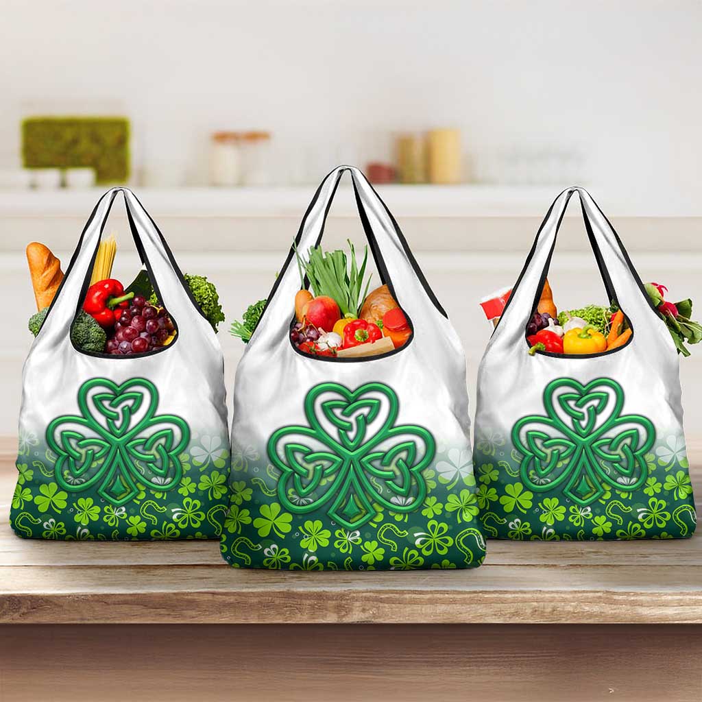 Celtic Knot and Clover Ireland - Inspired Design Grocery Bag