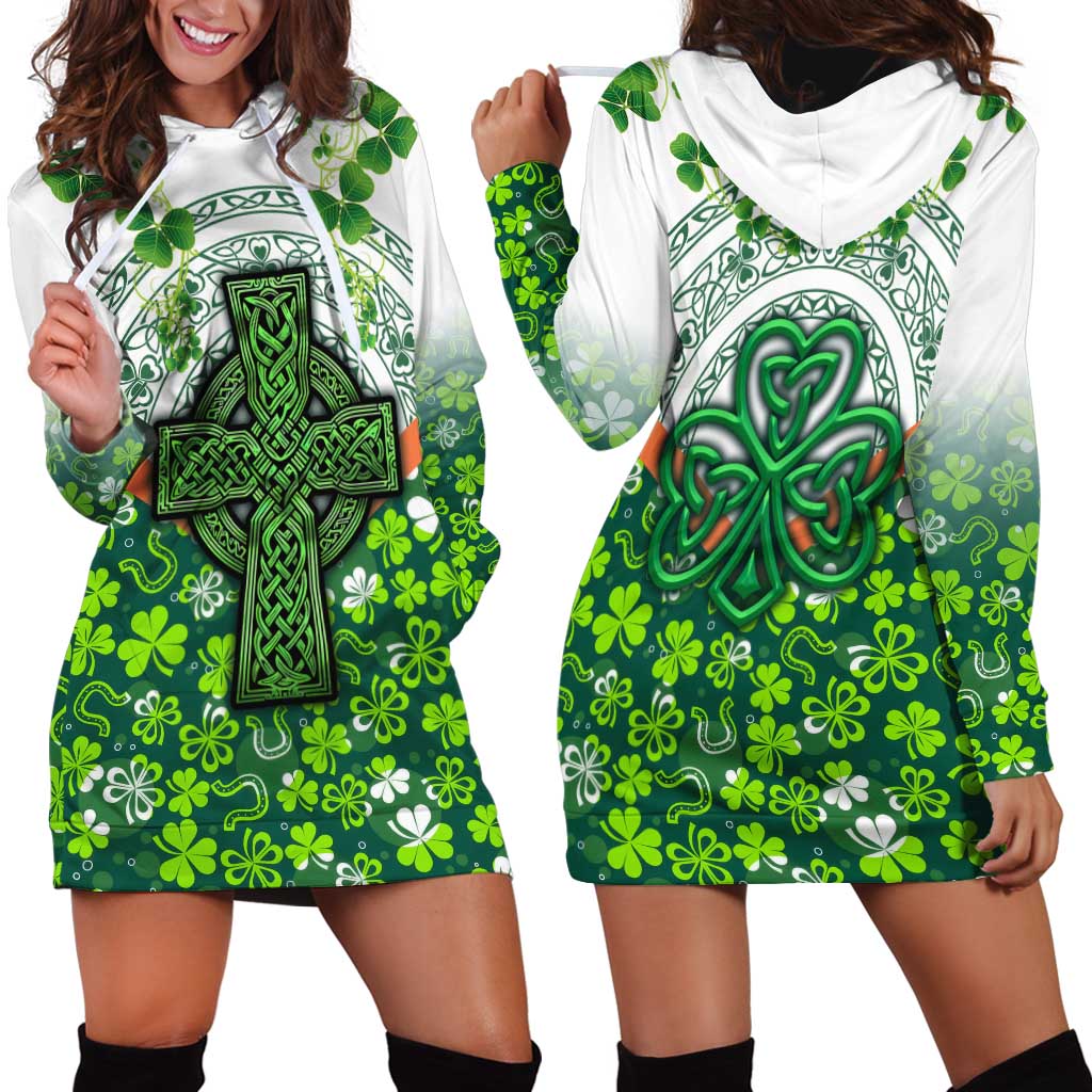 Celtic Knot and Clover Ireland - Inspired Design Hoodie Dress