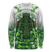 Celtic Knot and Clover Ireland - Inspired Design Long Sleeve Shirt